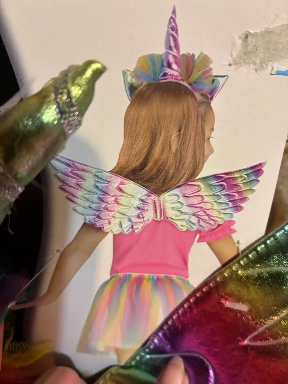 Halloween Unicorn Set Kids Costume - Rainbow Wings, Headpiece & Tutu NWT